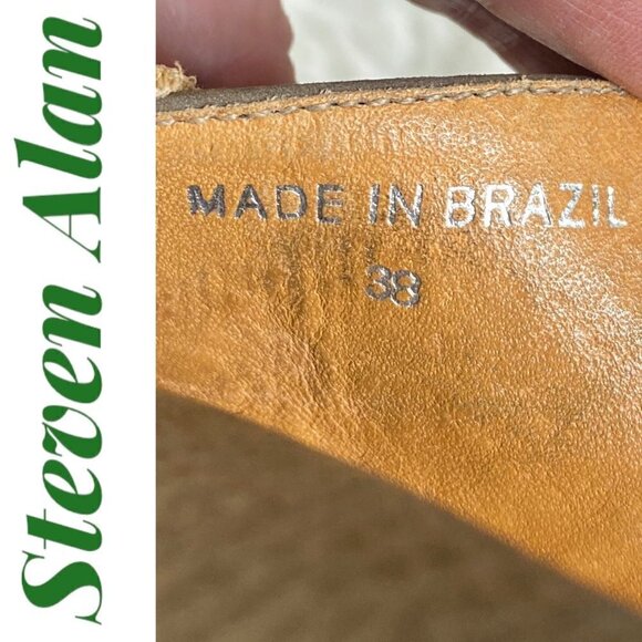 STEVEN ALAN Jodphur Genuine Suede Wrap Buckle Taupe Chelsea Bootie, Size 38 - Picture 10 of 11